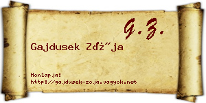 Gajdusek Zója névjegykártya